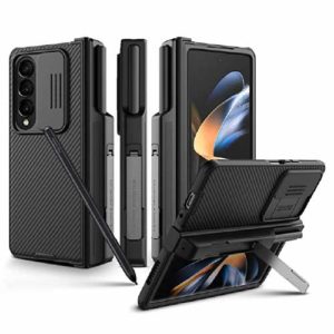 Nillkin Samsung Galaxy Z Fold 4 Case with S Pen Holder & Hinge Protection CamShield Pro Slim Protective Case - Black