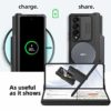 Nillkin Samsung Galaxy Z Fold 4 Case with S Pen Holder & Hinge Protection CamShield Pro Slim Protective Case - Black - Image 4