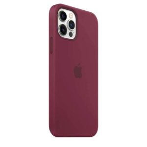 Original Silicone iPhone 12 Pro Max Back Case - Plum Red