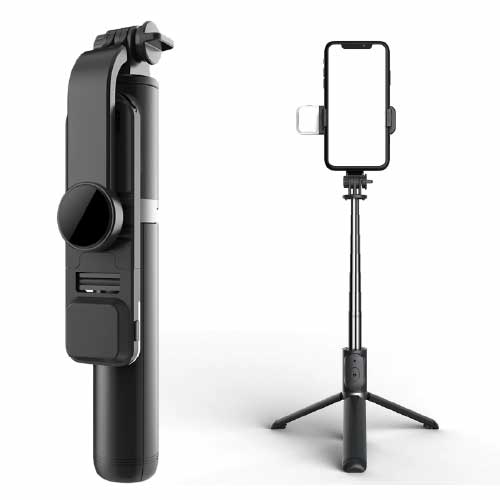 Q02s Bluetooth Integrated Selfie Stick with Light and Bluetooth Remote Control