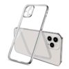 Dezoe - Square Frame Flat Side Case Cover with Camera Protector - iPhone 14 Plus - Silver