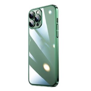 Dezoe - Square Frame Flat Side Case Cover with Camera Protector - iPhone 14 Plus - Green