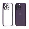 Dezoe - Square Frame Flat Side Case Cover with Camera Protector - iPhone 14 - Purple - Image 2