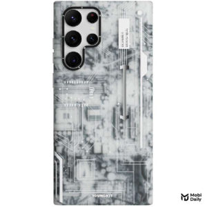 Youngkit Futuristic Circuit Series TPU Case for Samsung Galaxy S23 Ultra White